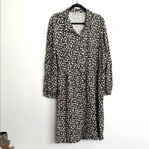 Black Floral Long Sleeve Dress